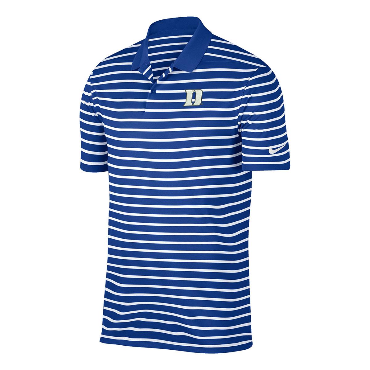 Nike blue cheap striped polo shirt