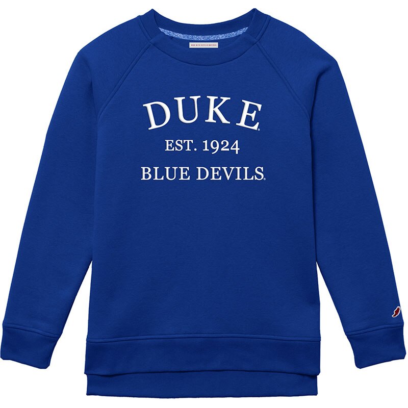 Women's Duke® Blue Devils 1924 Embroidered Crew Sweatshirt by League®