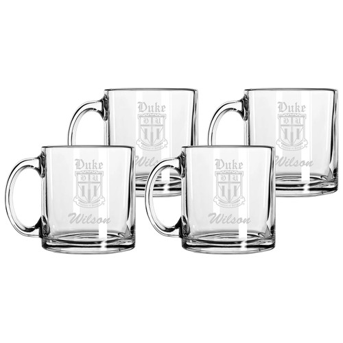 62090 - Duke® Personalized Glass Coffee Mug Set (Special Order)