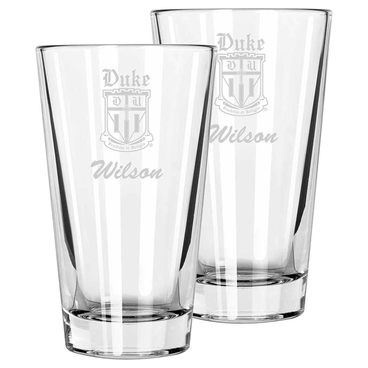 Duke® Personalized Bar Glasses, Set of Two (Special Order) Duke Stores