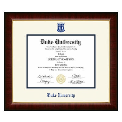 Duke® Dimensions Diploma Frame in Murano with Textured Ivory/Navy Mats ...