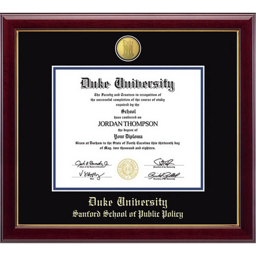 66021 - Duke® Sanford School of Public Policy 23 Karat Medallion Edition Diploma Frame