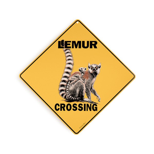 Lemur Crossing Sign